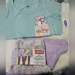 Levi's Girls Shorts 2-Pack & Old Navy Tank - NWT